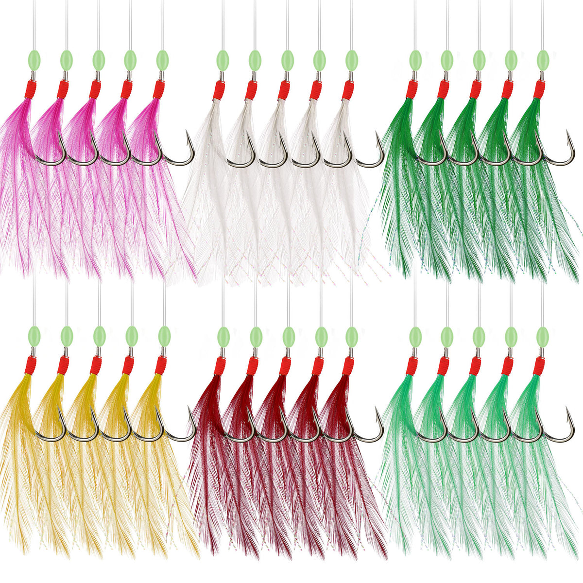 Mustad Feather Rigs - Feathers & Traces