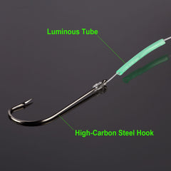 Ourlova High Carbon Steel Luminous Double Barbed Hook Fishing Hook Night Fishing Gear 13#