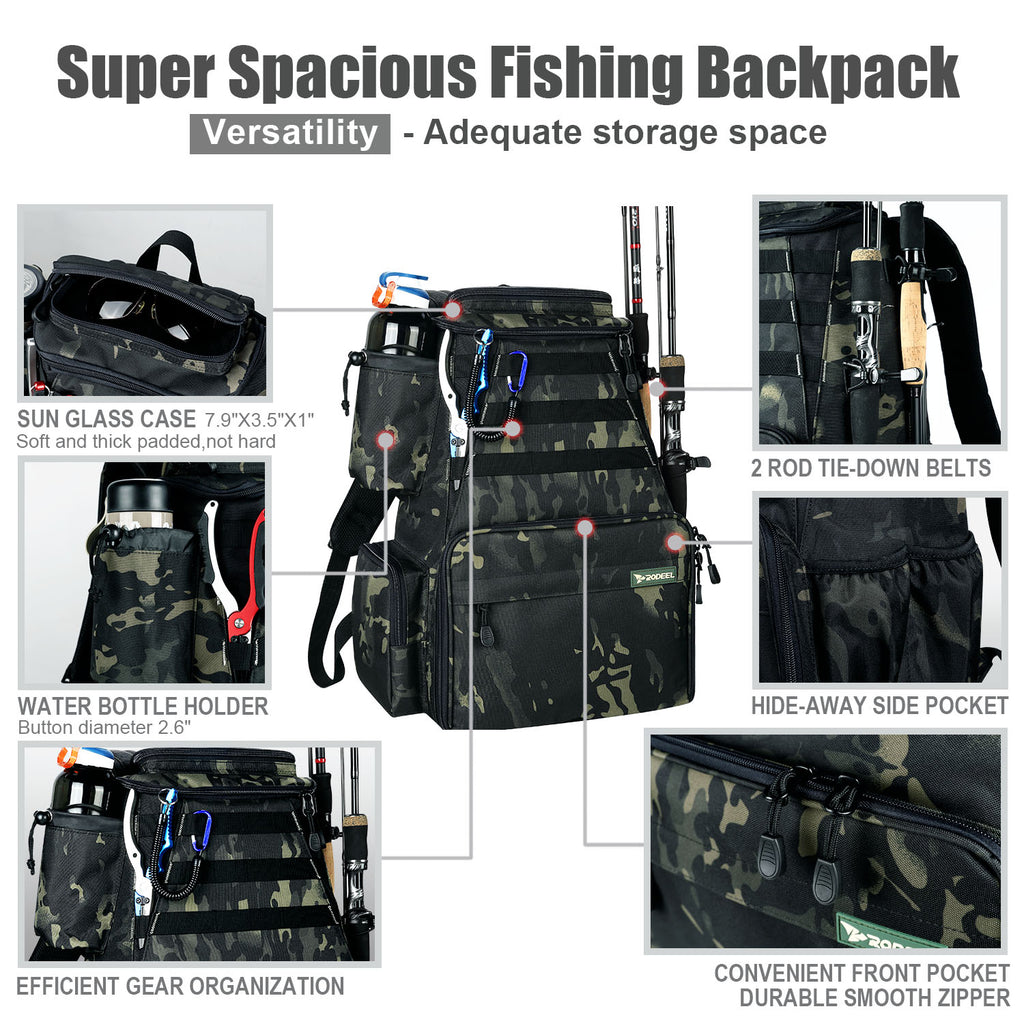 Hard Fishing Bag with 4 Pockets and 2 Inner Boxes for Fishing Accessories.  Padded Shoulder Strap.