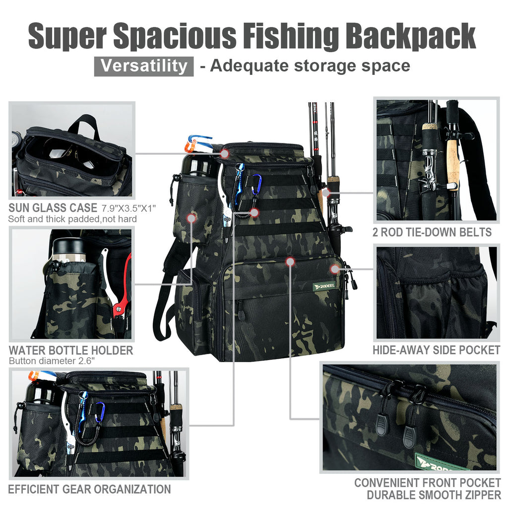 best tackle box backpack Camouflage Backpack with 4 Tackle Boxes – Rodeel Fishing
