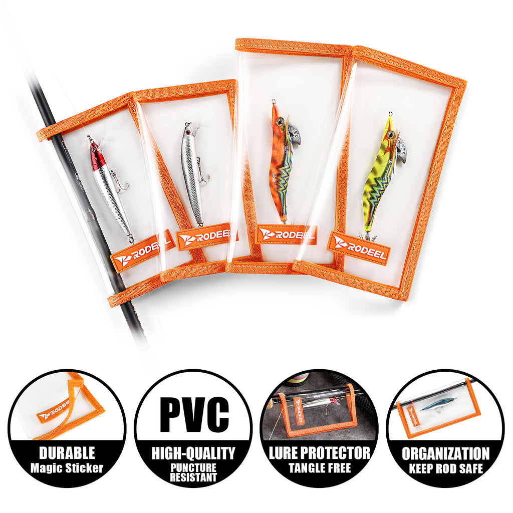 clear plastic and velcro fishing rod lure covers Clear PVC Lure Covers – Rodeel Fishing