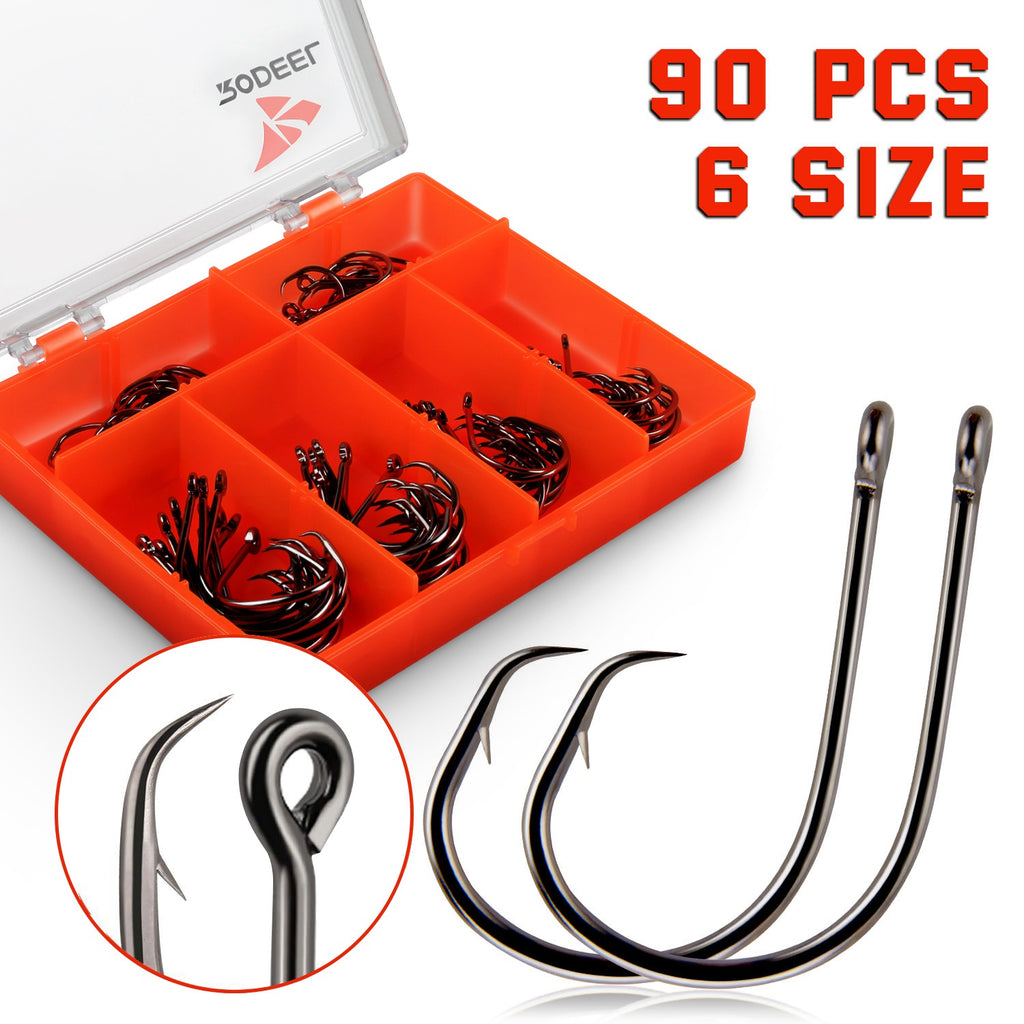 circular hooks bass fishing Circle Hooks Set Tackcle Box – Rodeel Fishing