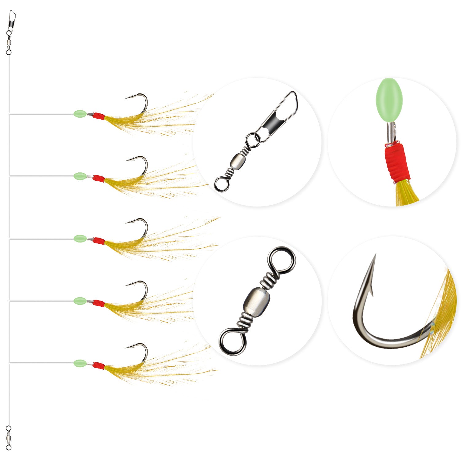 Macrel Feathering Rig Mackerel Feathers Sea Boat Beach Fishing Rigs – Rodeel Fishing